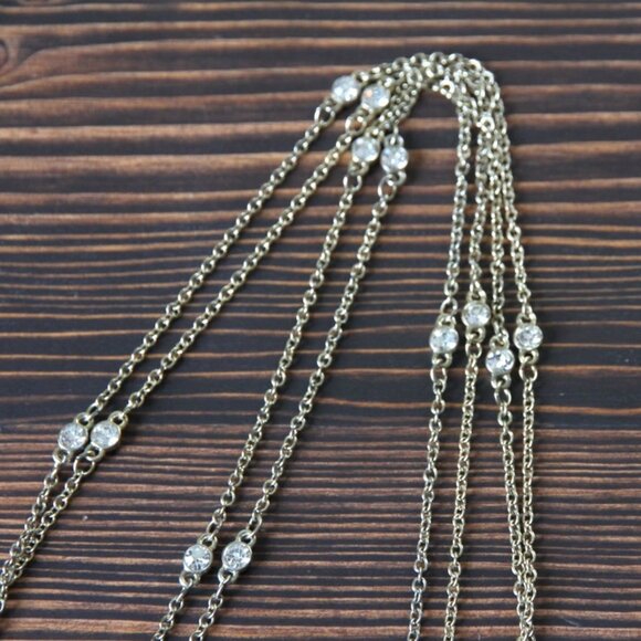 Express Chain Necklace with Clear Glass Crystals - Picture 1 of 6